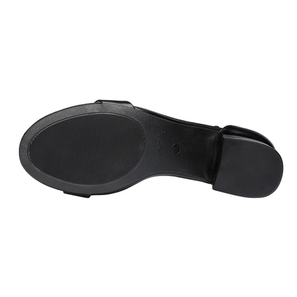 Chunky Low Heel Pump Sandals - BLACK PU - 3